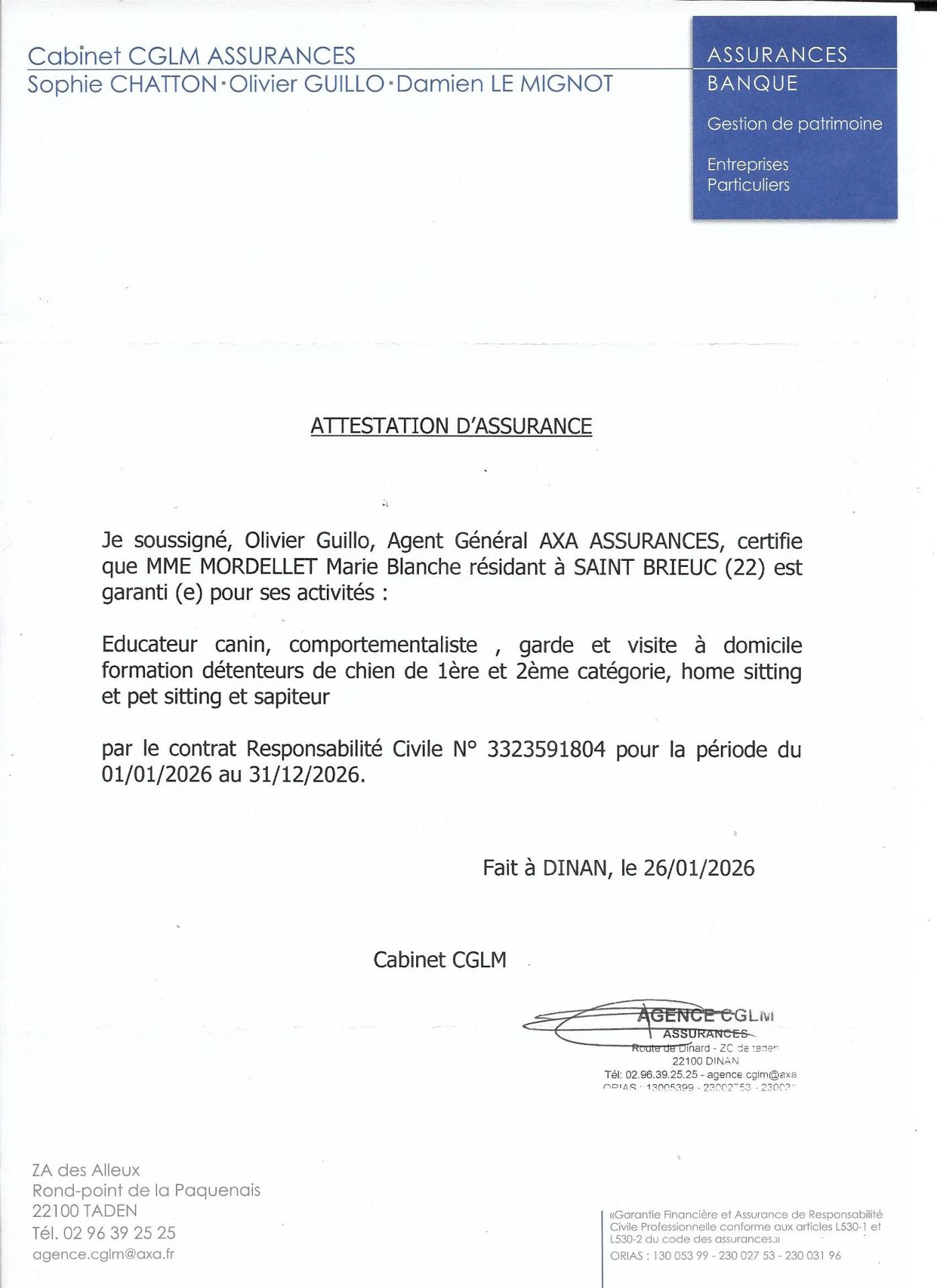 Axa attestation 2026